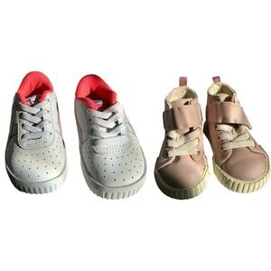 PUMA Toddler Sneakers & H&M Pink High Top Shoes Bundle Size 4c Girls Cute Pair